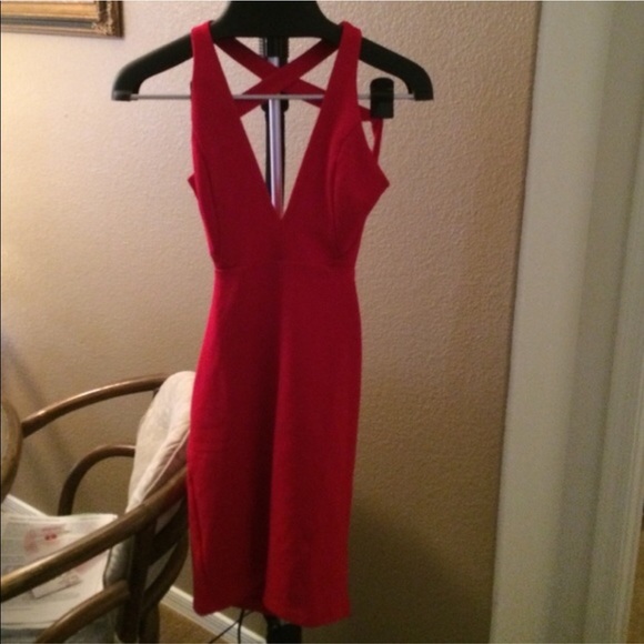 Red LULUS Cross Bodycon Dress - Picture 5 of 5